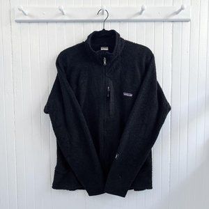 Patagonia Vintage Black Fuzzy Zip-Up Jacket Men's Large